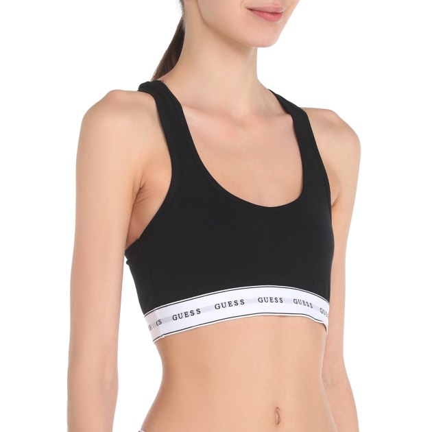 Женский топ GUESS CARRIE BRALETTE, Артикул O97C01KBBU1, черный | 3275305. Ракурс 1