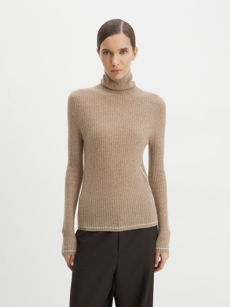 Женская водолазка MAISON DAVID, Артикул YT005, коричнево-бежевый | 3350866. Ракурс 1