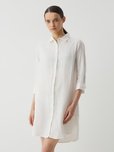 Женское платье-рубашка MAISON DAVID, Артикул DRESS, молочно-белый | 3373323. Ракурс 1