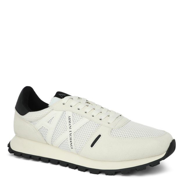Мужские кроссовки ARMANI EXCHANGE DROP, Артикул XUX169, молочно-белый | 3401237. Ракурс 1