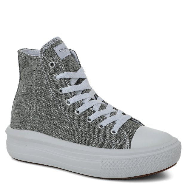 Женские высокие кеды TENDANCE, Артикул AQ515C-02, зелено-серый | 3420724. Ракурс 1