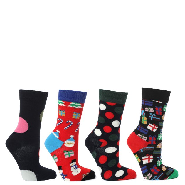 Женские носки 4 шт. HAPPY SOCKS, Артикул 4-PACK GIFT BONANZA SOCKS GIFT SET XGBS09, мультицвет | 3461474. Ракурс 1