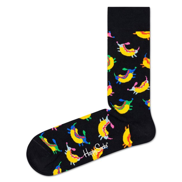 Носки HAPPY SOCKS, Артикул HOT DOG DOG SOCK HDD01, черный | 3463779. Ракурс 1