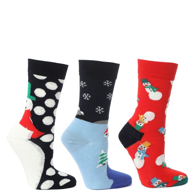 Женские носки 3 шт. HAPPY SOCKS, Артикул 3-PACK SNOWMAN SOCKS GIFT SET XSNO08, мультицвет | 3464567. Ракурс 1