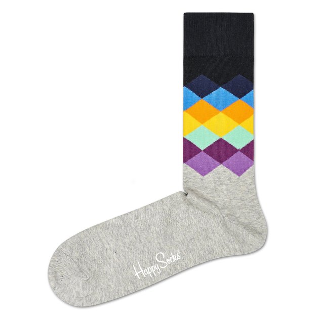 Носки HAPPY SOCKS, Артикул FADED DIAMOND SOCK FAD01, серый | 3465711. Ракурс 1