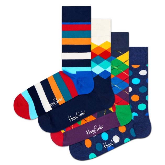Женские носки 4 шт. HAPPY SOCKS, Артикул 4-PACK MULTI-COLOR SOCKS GIFT SET XMIX09, мультицвет | 3465822. Ракурс 1