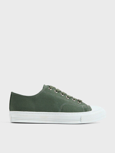 Женские кеды из денима TENDANCE, Артикул GLC75-03, зеленый | 3466035. Ракурс 1