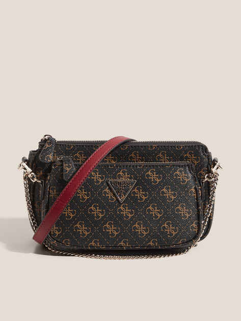 Кросс-боди GUESS NOELLE DBL POUCH CROSSBODY, Артикул HWQL7879710, темно-коричневый | 3473270. Ракурс 1