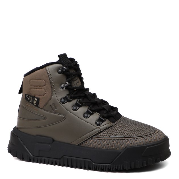 Мужские высокие кеды FILA POWDER SNKR M, Артикул POWDER SNKR M, зелено-коричневый | 3508922. Ракурс 1