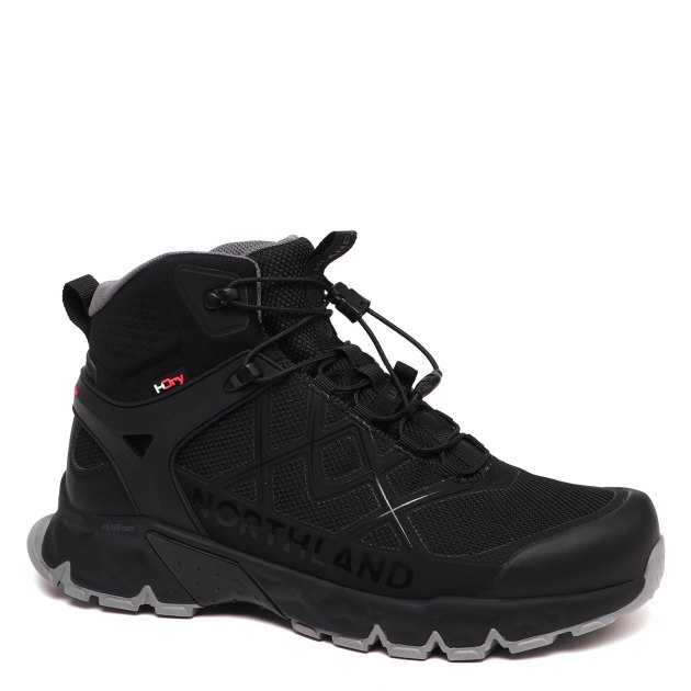 Мужские высокие кроссовки NORTHLAND Fly Hiker Mid HDry, Артикул 123108, черный | 3528414. Ракурс 1