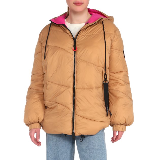 Женский пуховик CAFE' NOIR JEANS, Артикул C7JN0068, темно-бежевый | 3579491. Ракурс 1