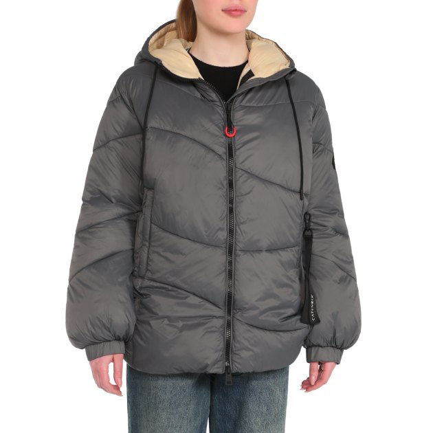 Женский пуховик CAFE' NOIR JEANS, Артикул C7JN0068, темно-серый | 3579492. Ракурс 1