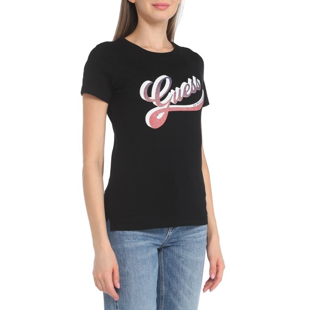 Guess logo t shirt store