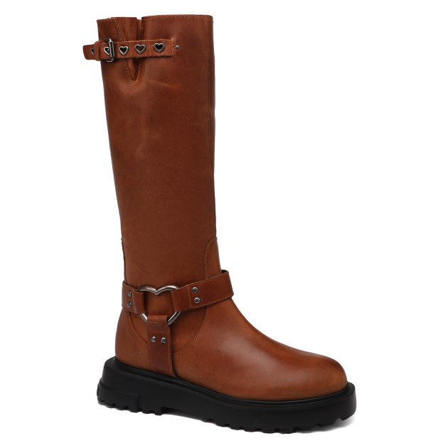 Женские сапоги LOVE MOSCHINO SQUARE LOVE, Артикул JA24314G, коричневый | 3600892. Ракурс 1