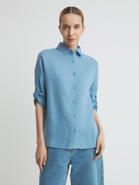 Женская рубашка MAISON DAVID, Артикул MLY2115, серо-голубой | 3611720. Ракурс 1