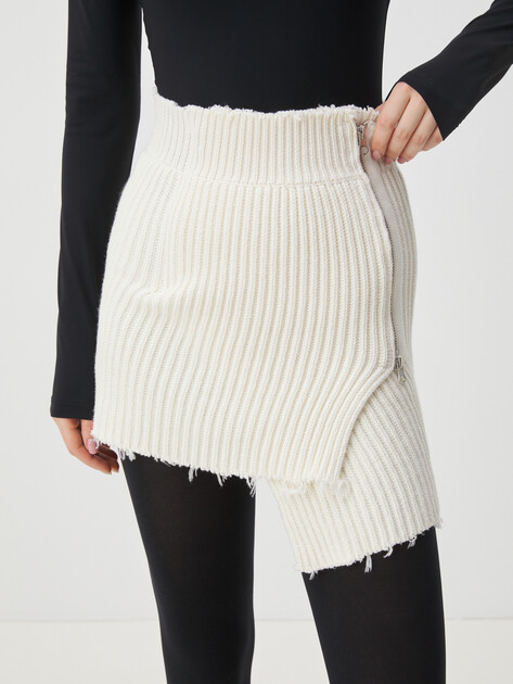 Юбка мини MM6 MAISON MARGIELA, Артикул S62MC0002, молочно-белый | 3617463. Ракурс 1