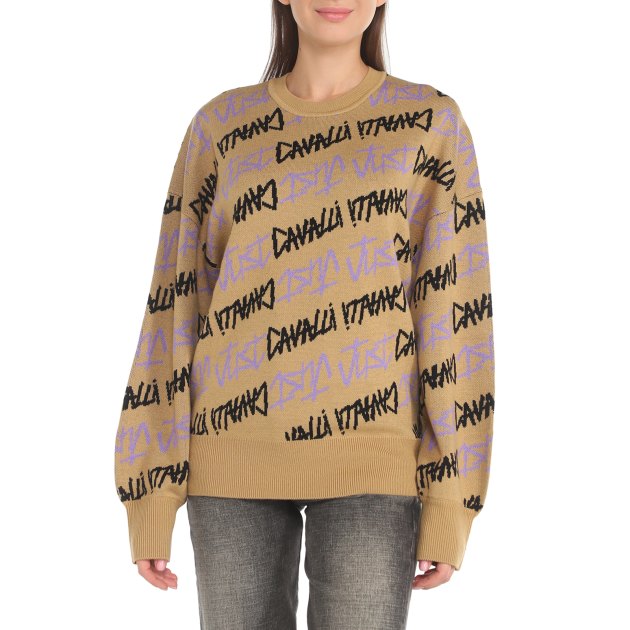 Женский джемпер JUST CAVALLI, Артикул 75PAFM18, темно-бежевый | 3622938. Ракурс 1