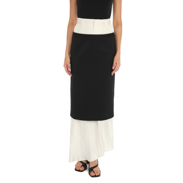 Юбка макси MM6 MAISON MARGIELA, Артикул S62ME0003, черный | 3704404. Ракурс 1