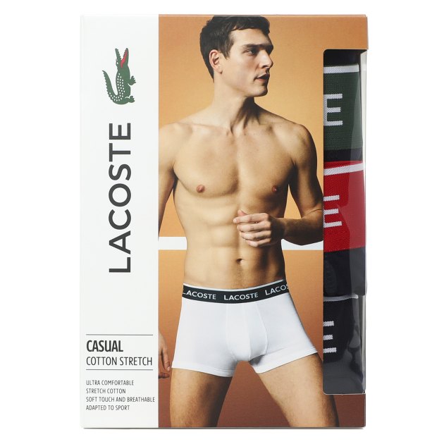 Мужские трусы 3 шт. LACOSTE 5H3401, Артикул 5H3401, темно-синий | 3717450. Ракурс 1