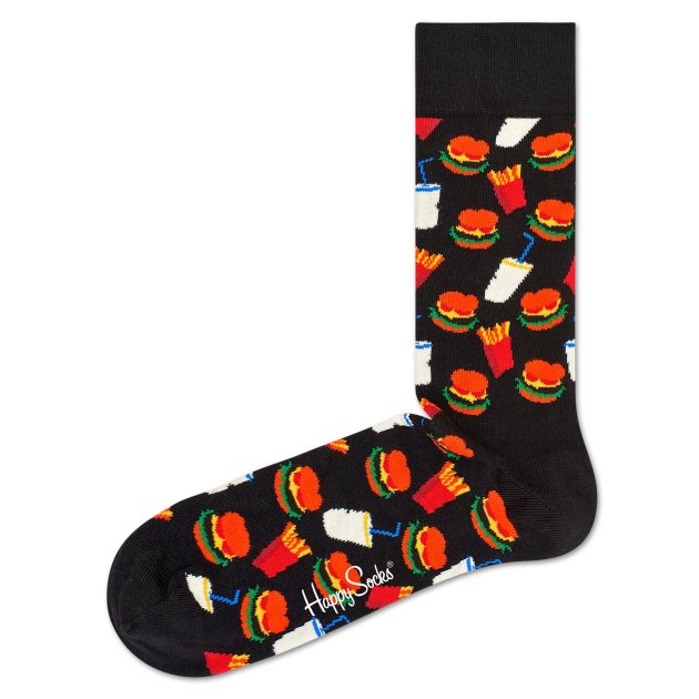 Носки HAPPY SOCKS, Артикул HAMBURGER SOCK HAM01, черный | 3734887. Ракурс 1