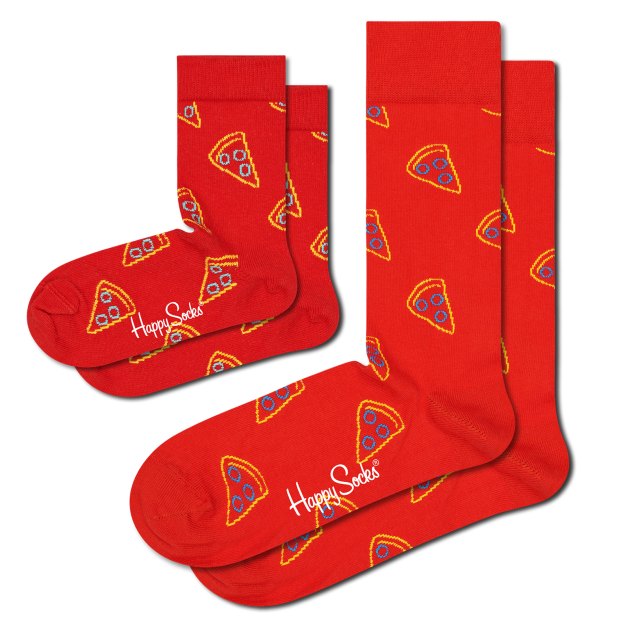 Носки 2 шт. HAPPY SOCKS, Артикул 2-Pack Pizza Socks Gift Set XKPIZ02, красный | 3734918. Ракурс 1