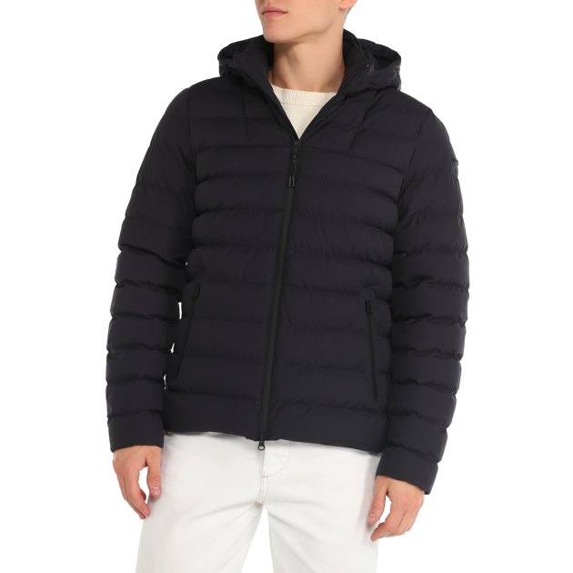 Мужской пуховик GEOX M HALLSON HOOD JKT, Артикул M3628S, темно-синий | 3737380. Ракурс 1