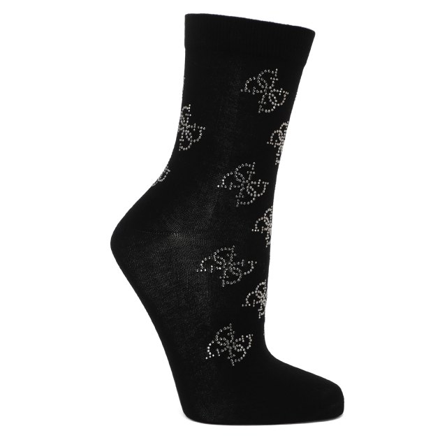 Женские носки GUESS 4G SHINY COTTON SOCKS, Артикул O3YY01KBZU0, черный | 3747602. Ракурс 1