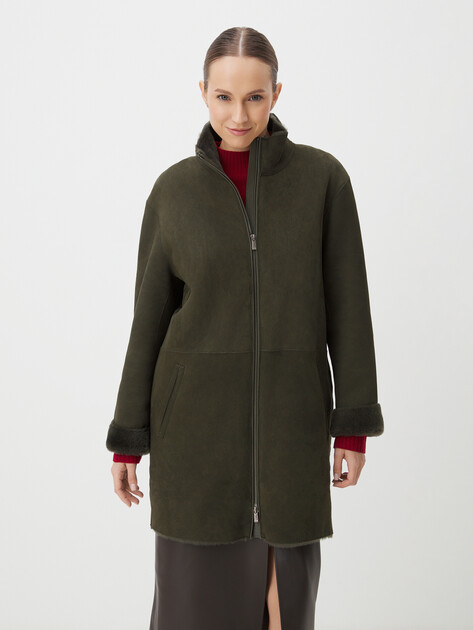 Женская дубленка MAISON DAVID, Артикул RV-W14, темно-зеленый | 3800921. Ракурс 1