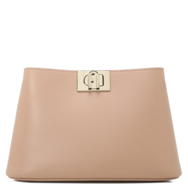 Женская сумка на плечо FURLA 2264S vitello roma, Артикул FURLA FLEUR S SHOULDER BAG, бежево-розовый | 3807403. Ракурс 6