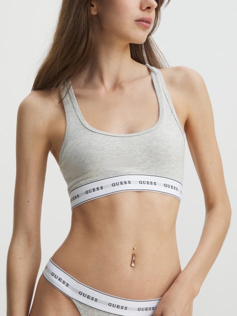 Женский топ GUESS CARRIE BRALETTE, Артикул O97C01KBBU1, серый | 3807563. Ракурс 1