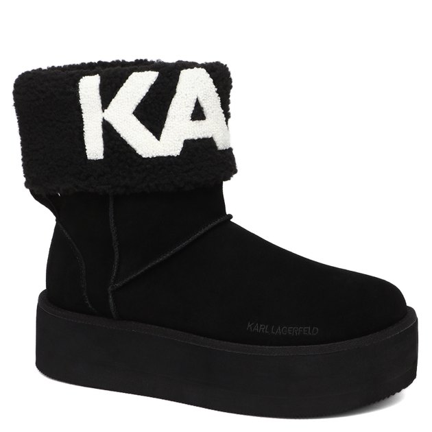 Женские угги KARL LAGERFELD THERMO Karl Logo Ankle Boot, Артикул KL48552, черный | 3809939. Ракурс 1