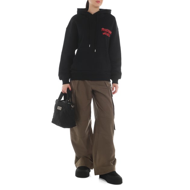 Женское худи MO5CH1NO JEANS LOGO EMBROIDERY, Артикул 1716 P, черный | 3810337. Ракурс 1