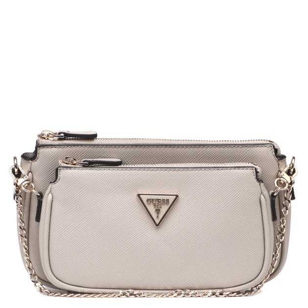 Кросс-боди GUESS NOELLE DBL POUCH CROSSBODY, Артикул HWZG7879710, серовато-бежевый | 3811214. Ракурс 1