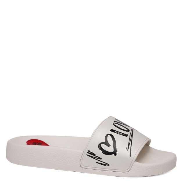 Moschino white slides cheap