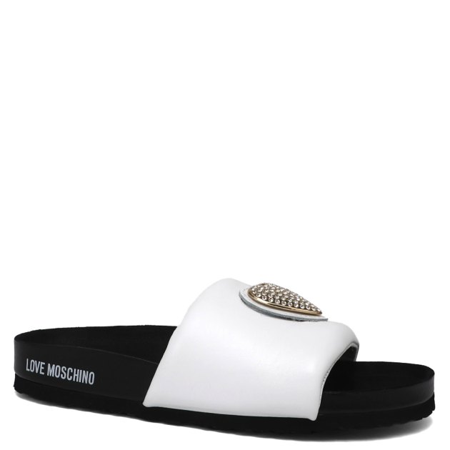 Moschino white slides hotsell