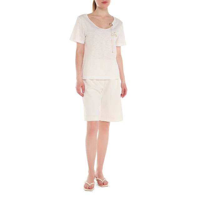 Женская футболка GUESS SS VN CHAIN RING TEE, Артикул W4RI31KC340, белый | 3822548. Ракурс 1