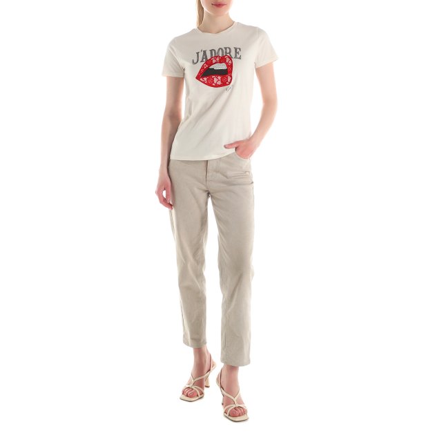 Женская футболка GUESS SS J'ADORE EASY TEE, Артикул W4RI26K9RM1, белый | 3822650. Ракурс 1