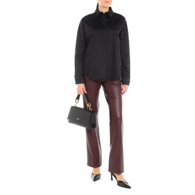 Женская рубашка GUESS LS NICLA EMBRO LOGO SHIRT, Артикул W4RH51WD2M1, черный | 3822997. Ракурс 1