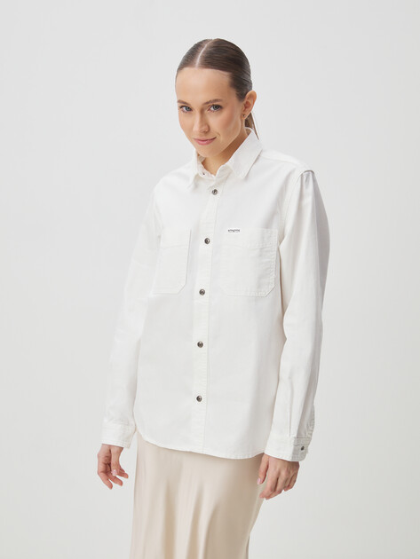 Женская рубашка из денима MAISON DAVID, Артикул XS-038-1, белый | 3836483. Ракурс 1