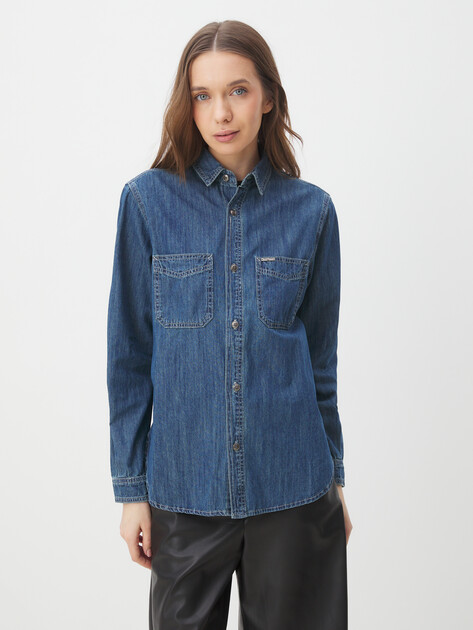 Женская рубашка из денима MAISON DAVID, Артикул XS-038-1, серовато-синий | 3836485. Ракурс 1