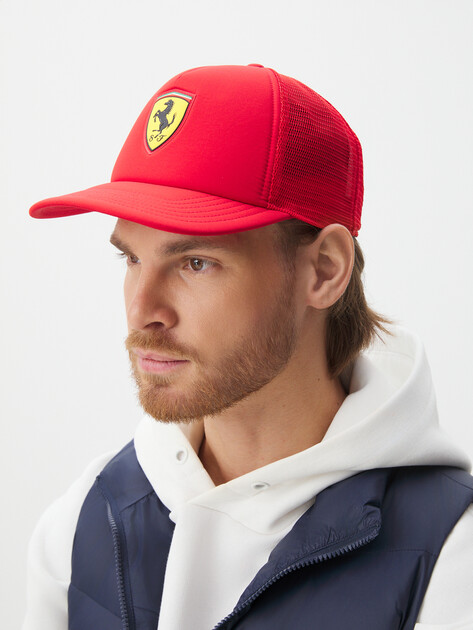 Бейсболка PUMA Ferrari Race Trucker Cap, Артикул 025166, красный | 3842681. Ракурс 1