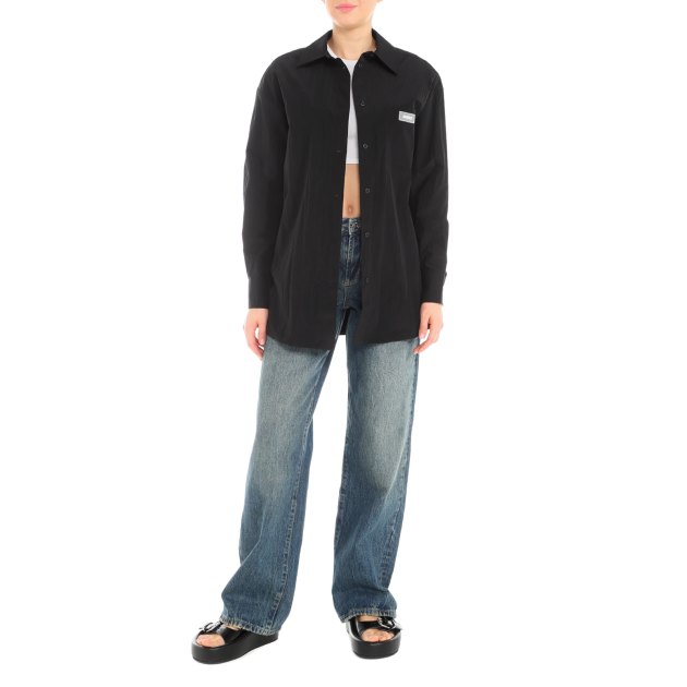 Женская рубашка GUESS DEANA LONG SHIRT, Артикул V4RH00WO081, черный | 3847570. Ракурс 1