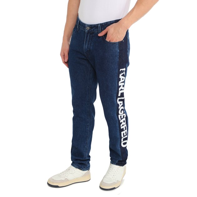 Мужские джинсы KARL LAGERFELD 5P DENIM WASH 1, Артикул KLMP0003FK02012W1, темно-синий | 3850594. Ракурс 1