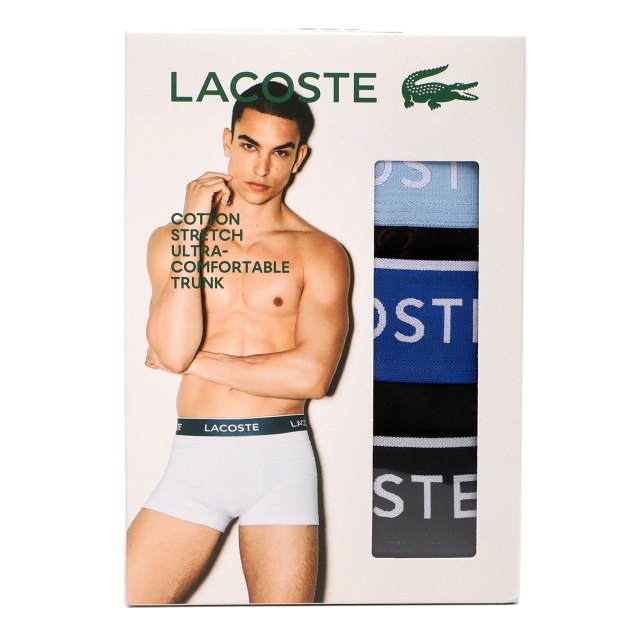 Мужские трусы 3 шт. LACOSTE 5H3401, Артикул 5H3401, черный | 3859558. Ракурс 1