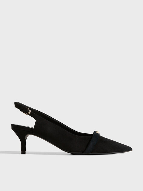 Женские туфли с открытой пяткой (слинг-бэк) FURLA FURLA CORE, Артикул YH38FCD, черный | 3870332. Ракурс 1
