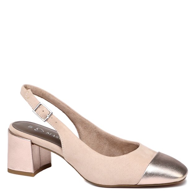 Женские туфли с открытой пяткой (слинг-бэк) MARCO TOZZI BITTO, Артикул 2-2-29610-42, бежевый | 3872393. Ракурс 1