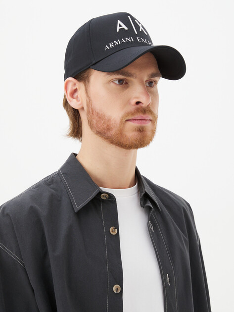 Мужская бейсболка ARMANI EXCHANGE, Артикул 954039, черный | 3884503. Ракурс 1