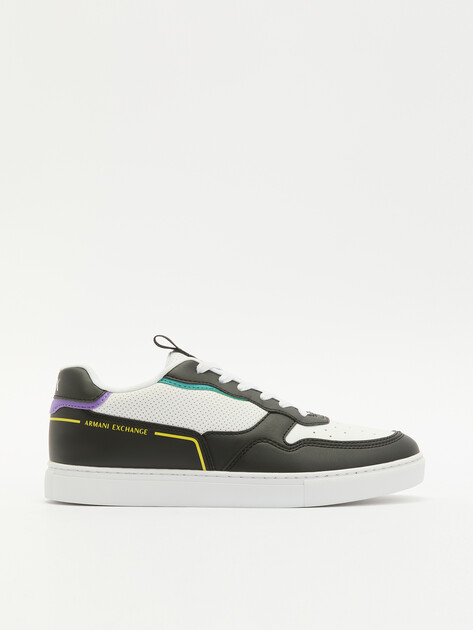 Мужские кеды ARMANI EXCHANGE PARIS, Артикул XUX199, черный | 3884952. Ракурс 1