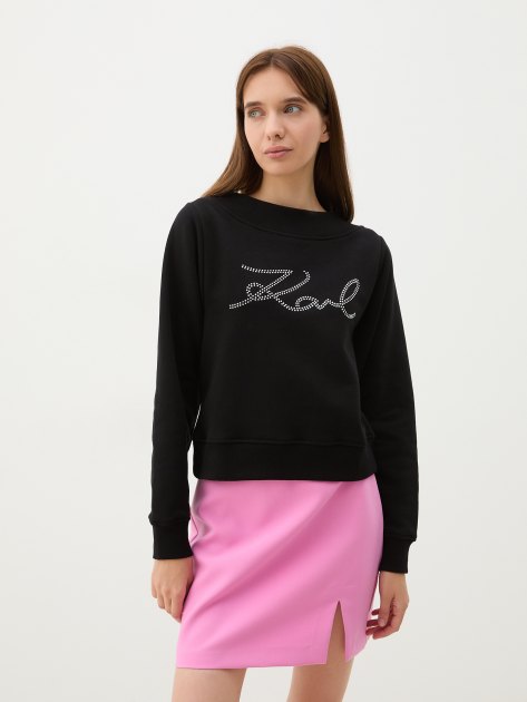 KARL LAGERFELD RHINESTONE LOGO SWEATSHIRT 241W1805 3896485