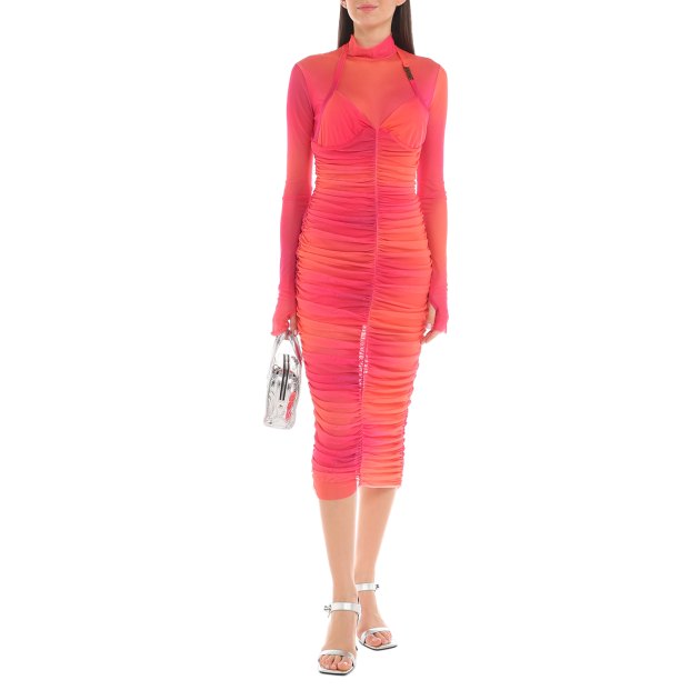 Женское платье VERSACE JEANS COUTURE PLAQUE, Артикул 76HAO918, оранжевый | 3898770. Ракурс 1